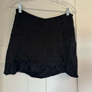 Zara button satin mini skort